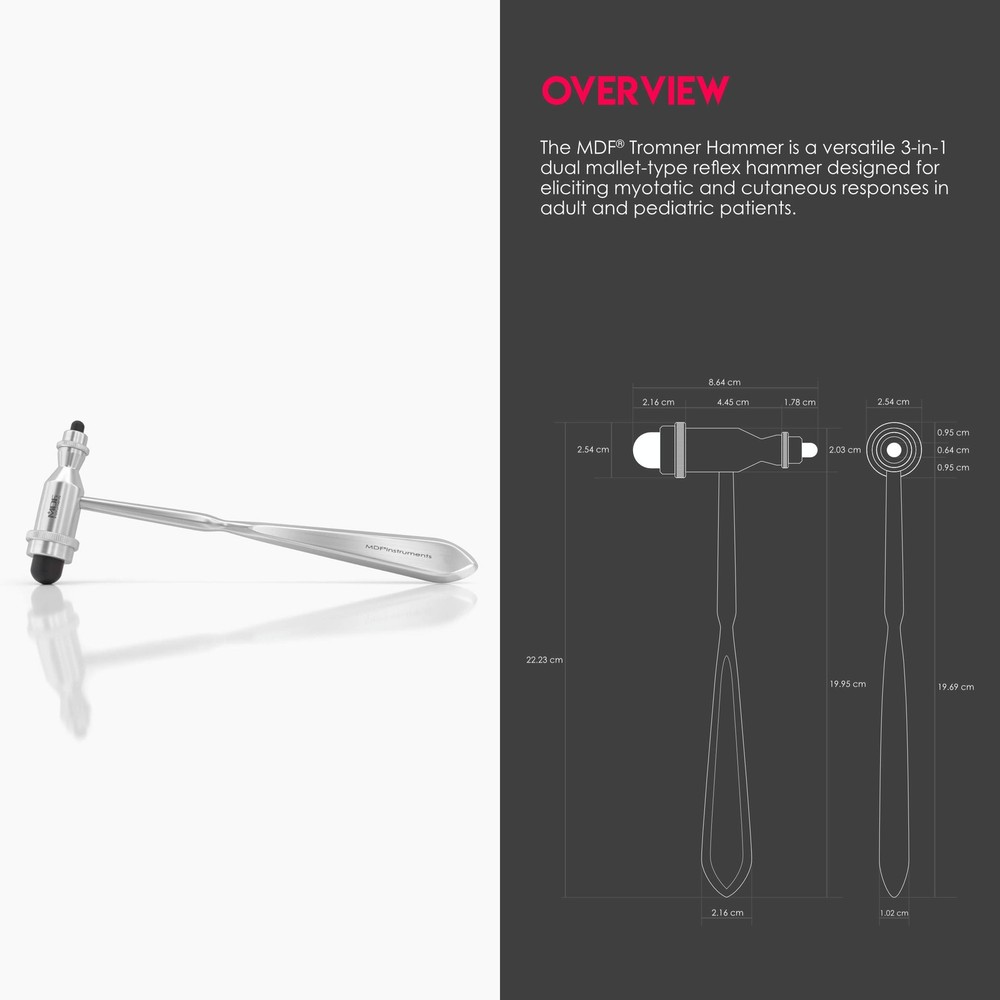 MDF Instruments, Tromner Neurological Reflex Hammer with Pointed tip Handle ...