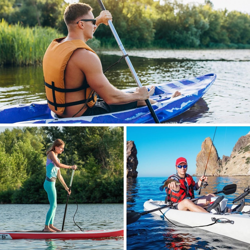 NVAAV 1/2/4 Pack Kayak Paddle Board Tether Leash 1pc(3.3-7ft), Black