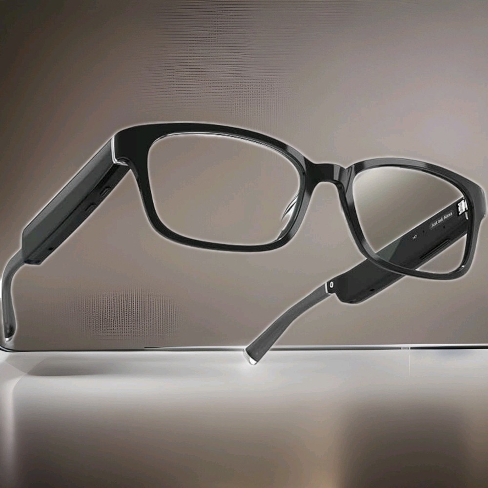 Amazon Echo Frames Smart Glasses Designed for Alexa+ Polarized Lenses- Wide Grey
