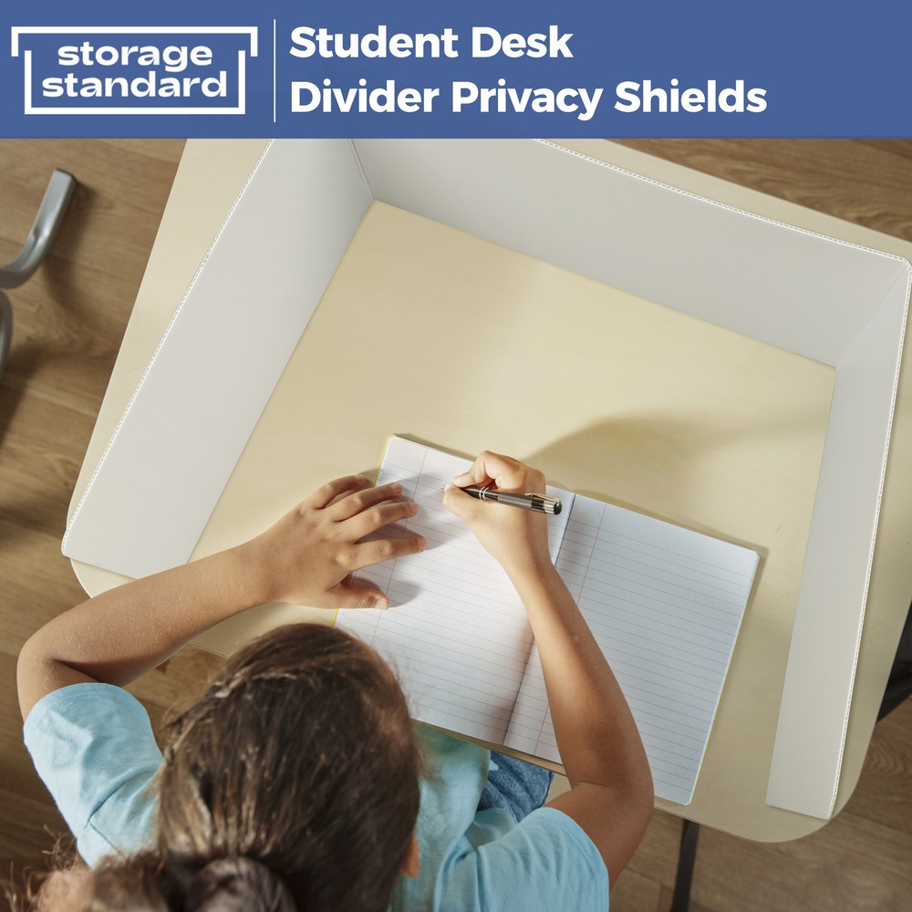 22-Pack Classroom Privacy Shields for Student Desks - Folded Desk Divider