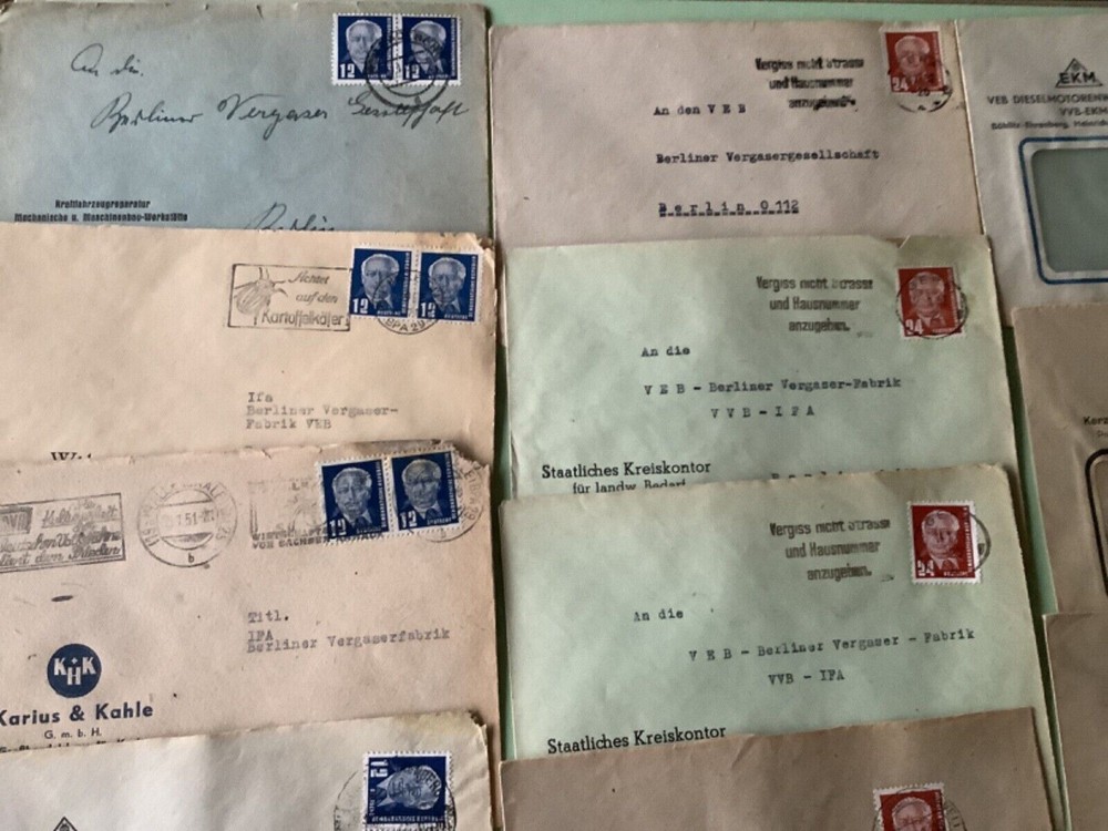 German Democratic Republic 15 postal stamps covers Ref A1678