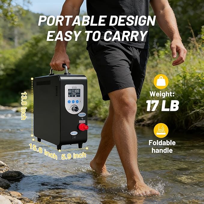 4500mah Battery Portable Water Heater for Camping Propane Camp Shower 40900 BTU