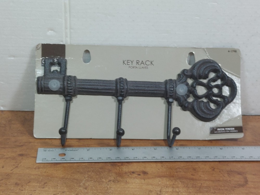 Key Rack 3 Hook Iron Finish