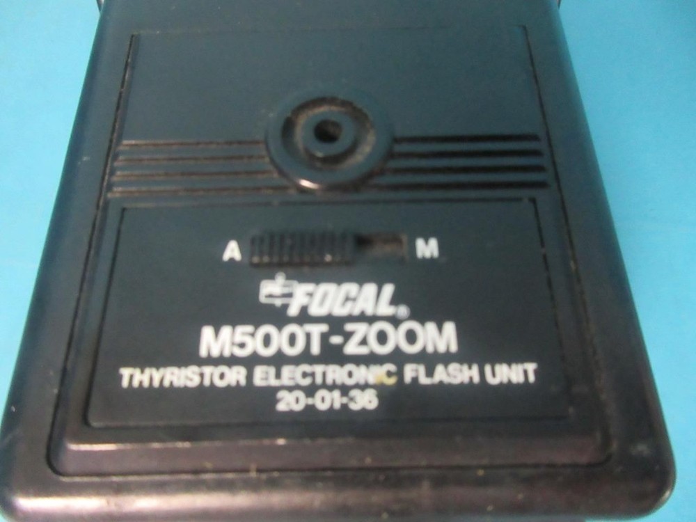 FOCAL M500T-ZOOM TRANSISTOR ELECTRONIC FLASH UNIT W/ DIFFUSER TESTED 20-01-36