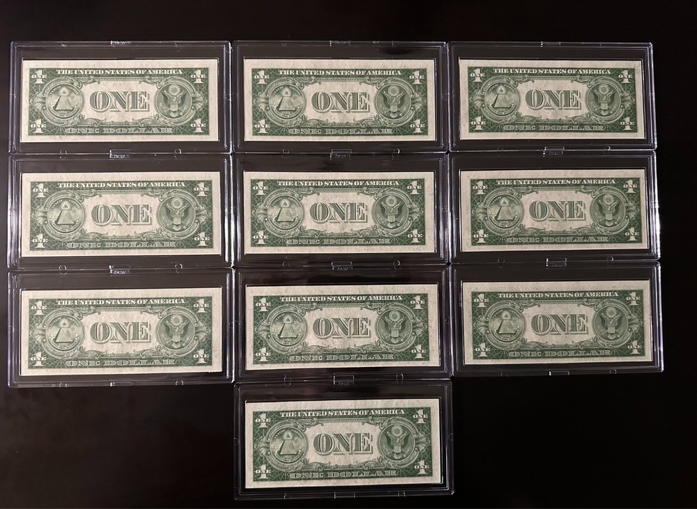 10 Consecutive CU $1 Star 1935 E Silver Certificates