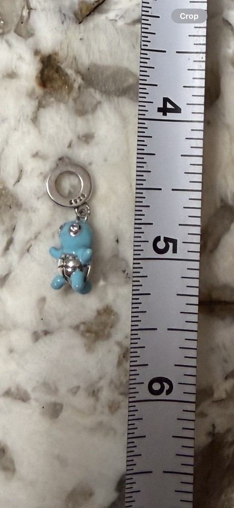 V487 S925 STERLING SILVER SQUIRTLE DANGLE CHARM