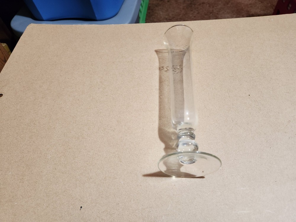 VINTAGE ETCHED GLASS AND WEB STERLING SILVER BUD VASE