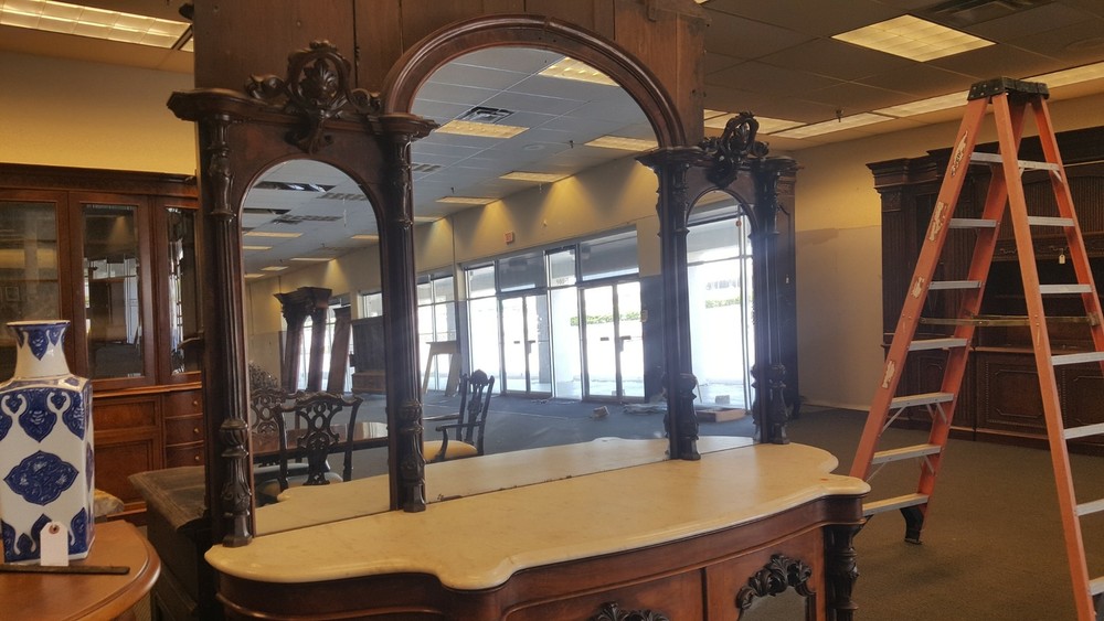 Antique Sideboard with Mirror and Marble Top