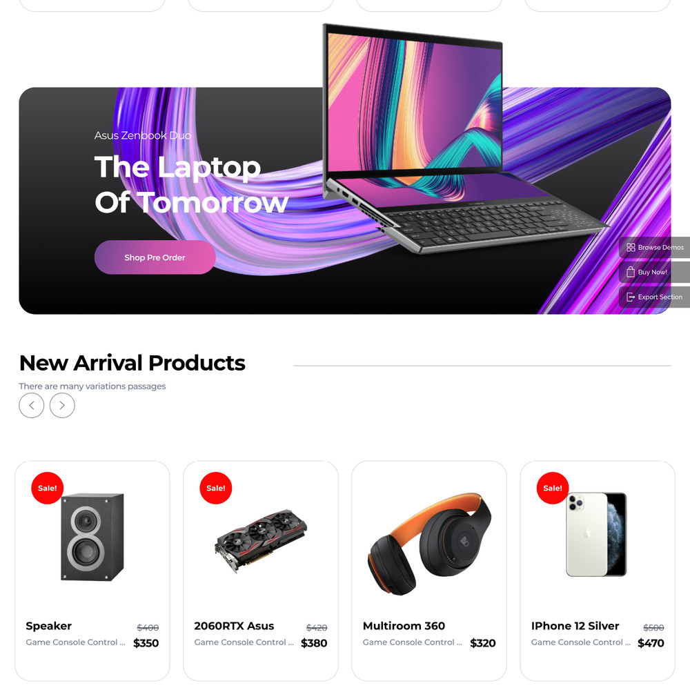 Tech Store Website Design with Free VPS Web Hosting and Installation