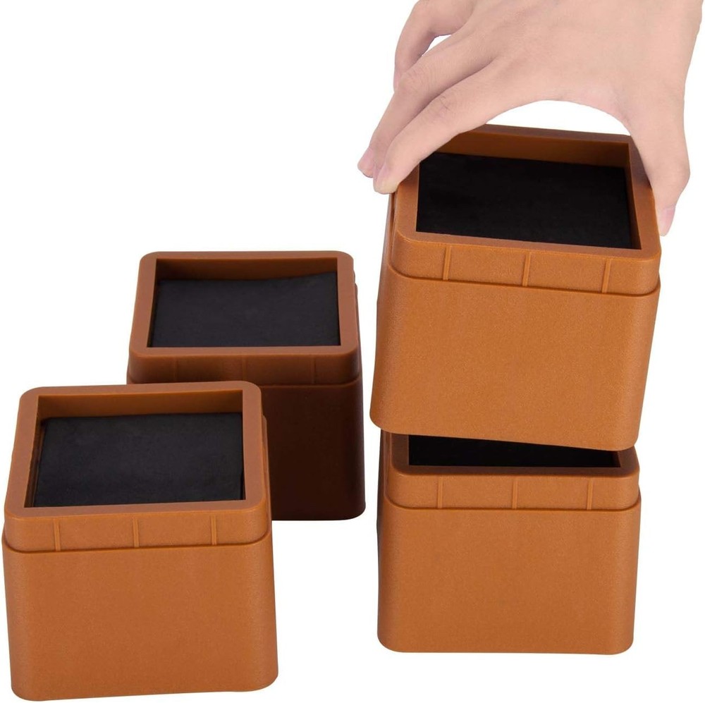 home Adjustable Heavy Duty Bed Risers 3 Inch Stackable Bed Frame Riser （4 pack）