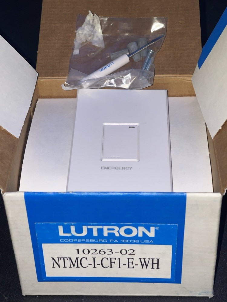 Lutron NTMC-I-CF1-E-WH Emergency Wall Switch – White