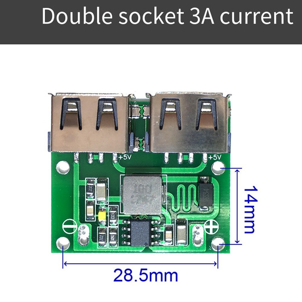 DC Step Down Power Module 9V 12V 24V to 5V Dual USB 3A Output for Electronics