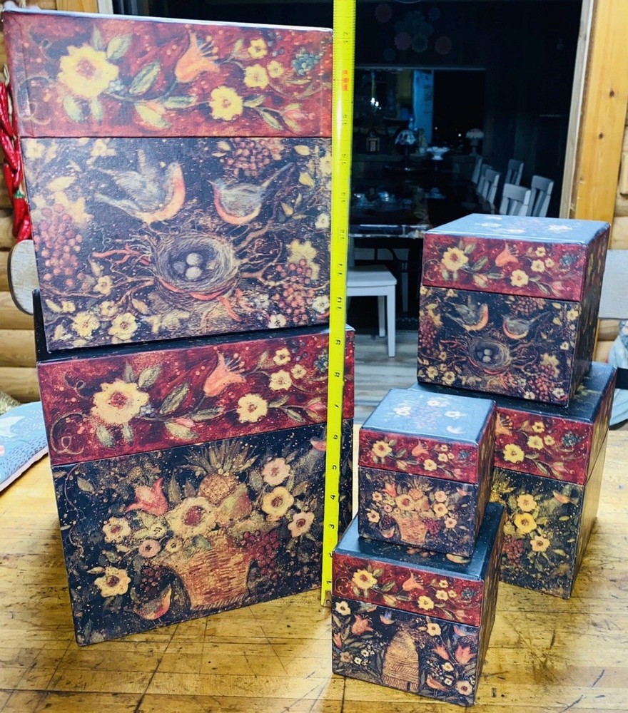 6 Bob's Boxes Nesting Boxes Susan Winget Artwork GARDEN TREASURES