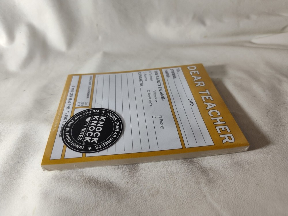 Knock Knock Dear Teacher Excuse Note Pad - 50 Sheets