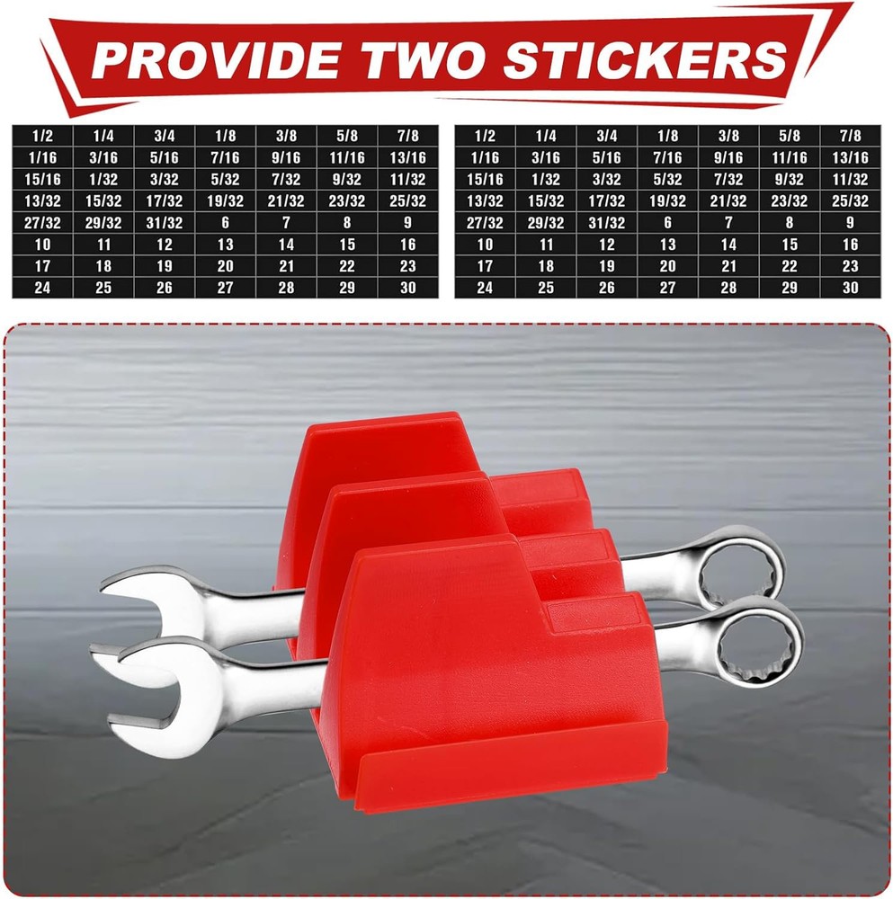 40-80PCS Magnetic Modular Wrench Organizer Compact Tool Storage Slots Hold Tools