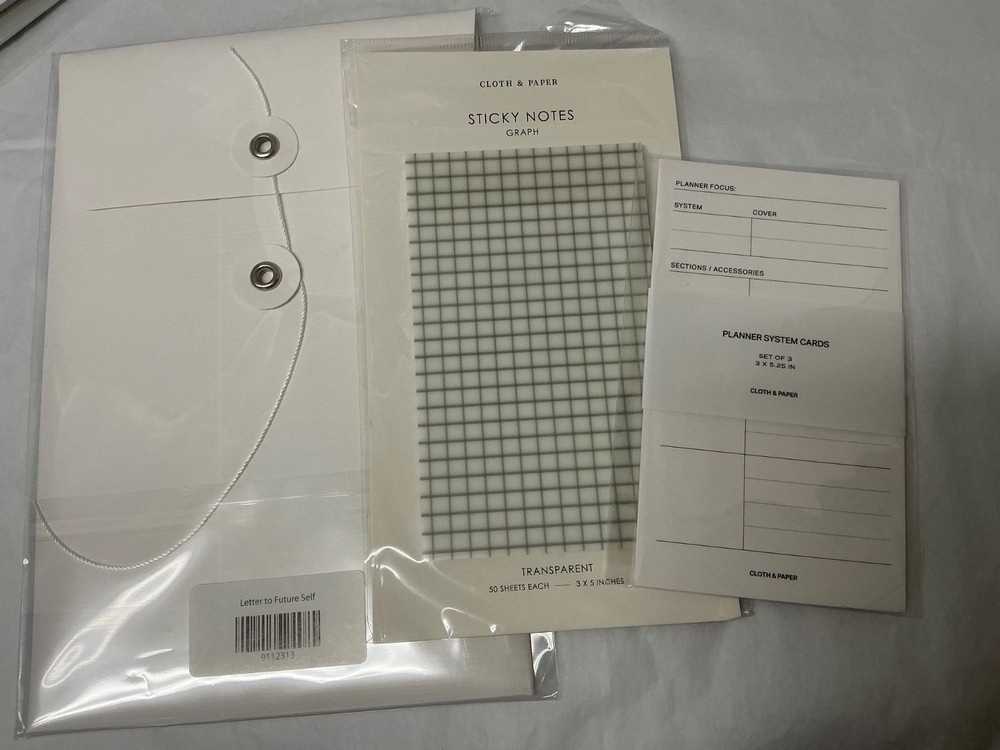 Cloth And Paper Lot- Sticky Notes, Plnner cards,
