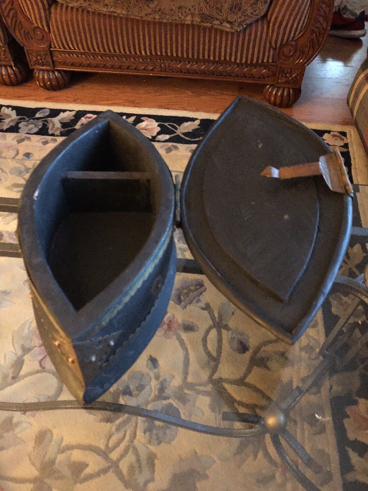 Unique Antique Wood & Brass Lock Trunk