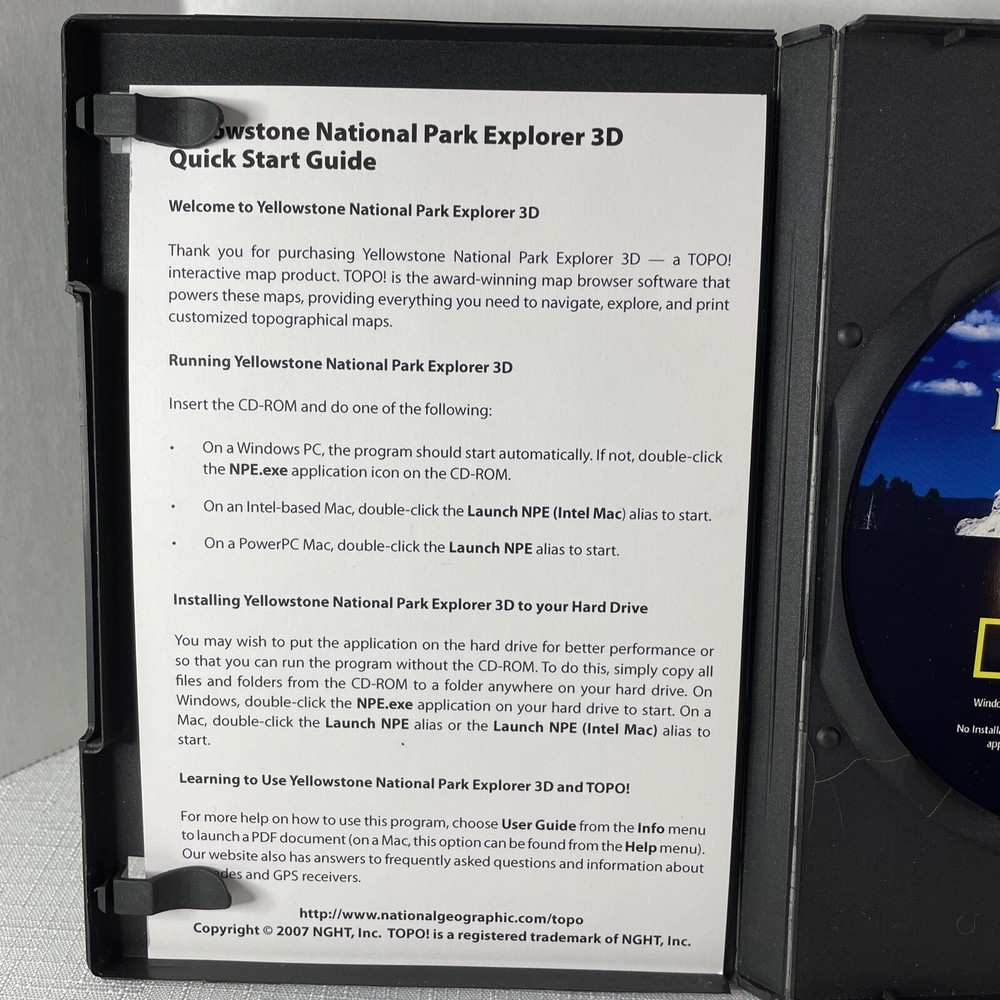 National Geographic Yellowstone National Park Explorer 3D Mapping Software