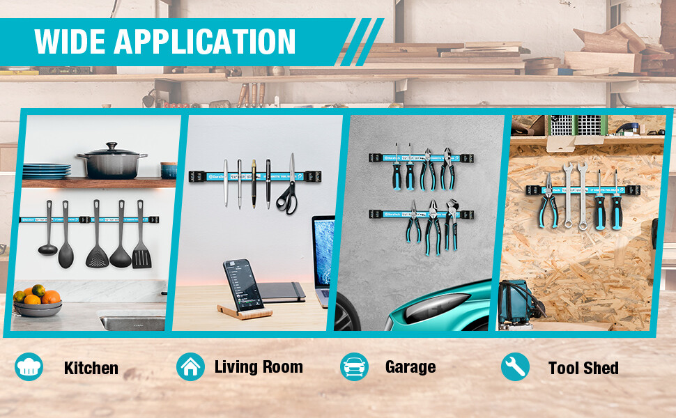 DURATECH 4 Pack 12" Magnetic Tool Holder Strip, Heavy Duty Magnetic Tool Bar