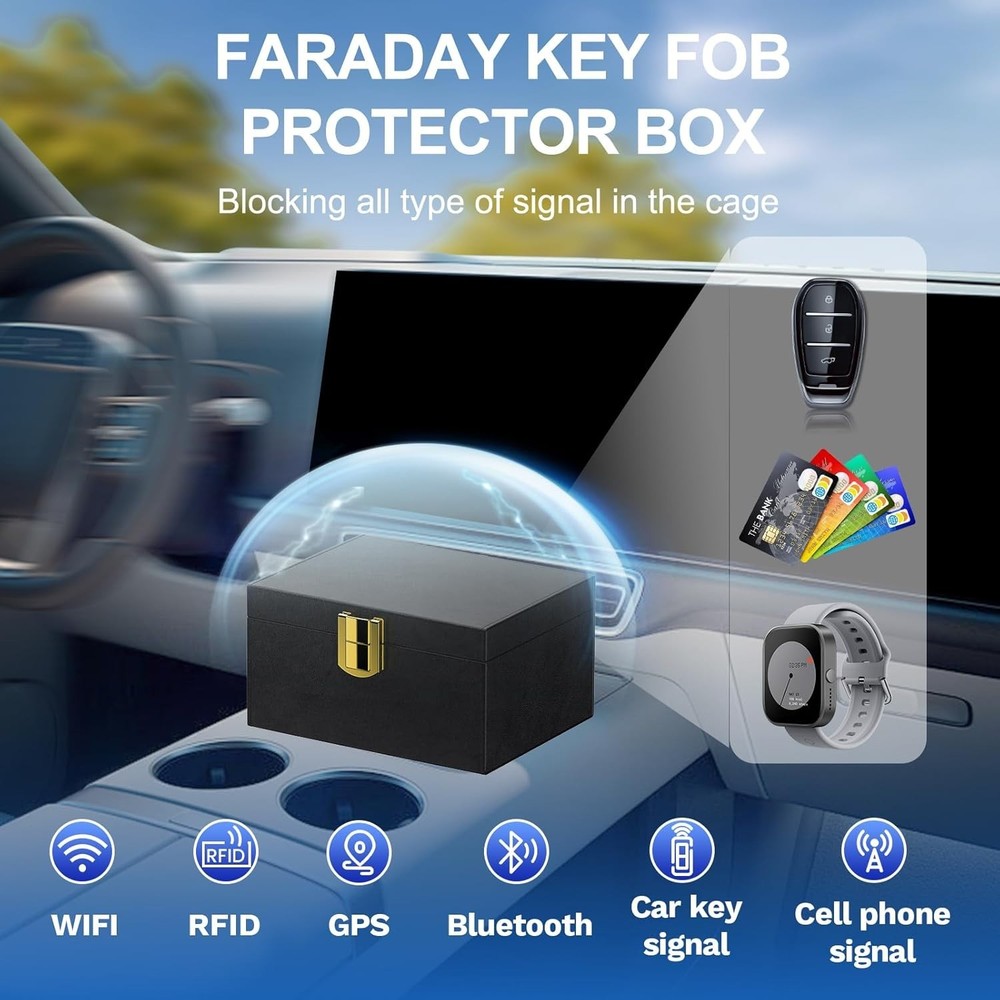 Double-Layer Signal Blocking Faraday Box for Car Keys | Essential Security Tool