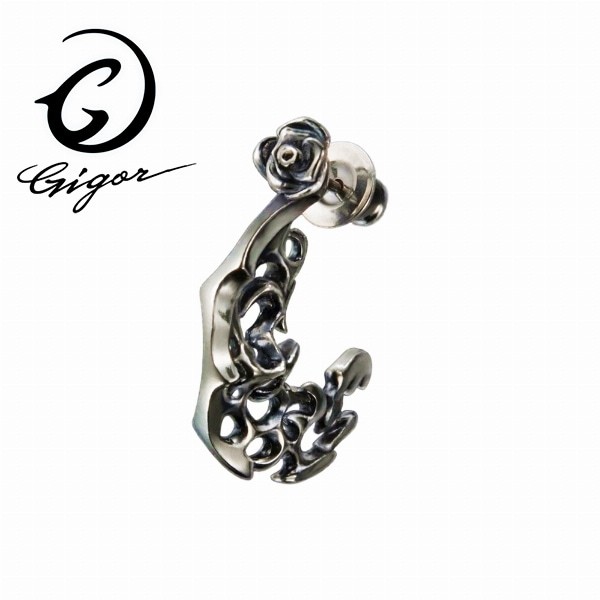 GIGOR Gallad Rose Half Hoop Stud Earring Single (SV925)