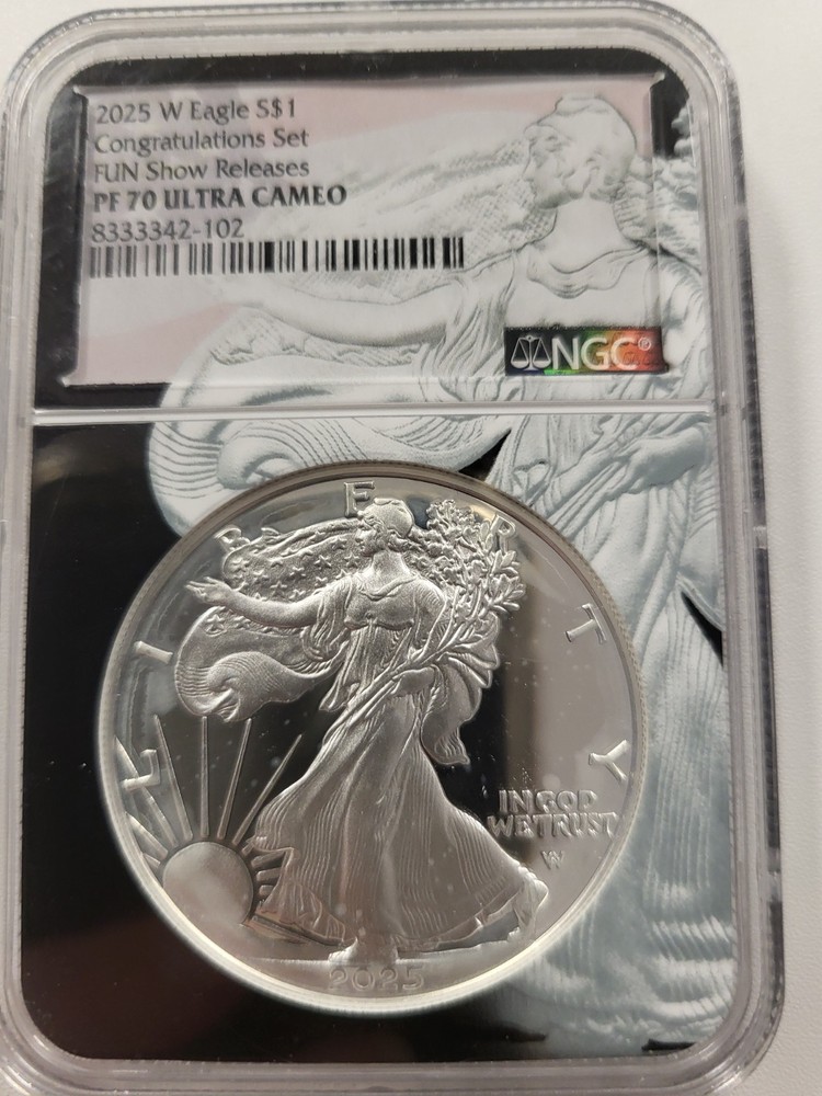 2025 W Silver Eagle Congratulations Set Fun Show Release PF70 UCAM, Eagle Core