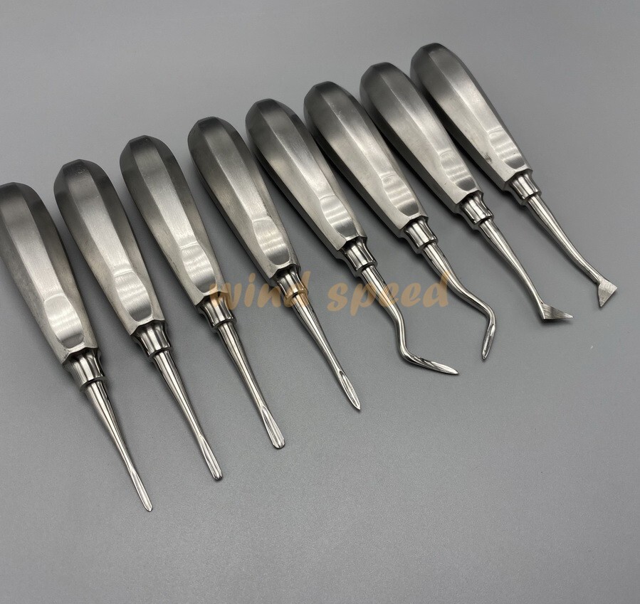 Surgical Tooth Extraction Elevators Surgery Dental Luxation Root Tools 8pcs/Kit