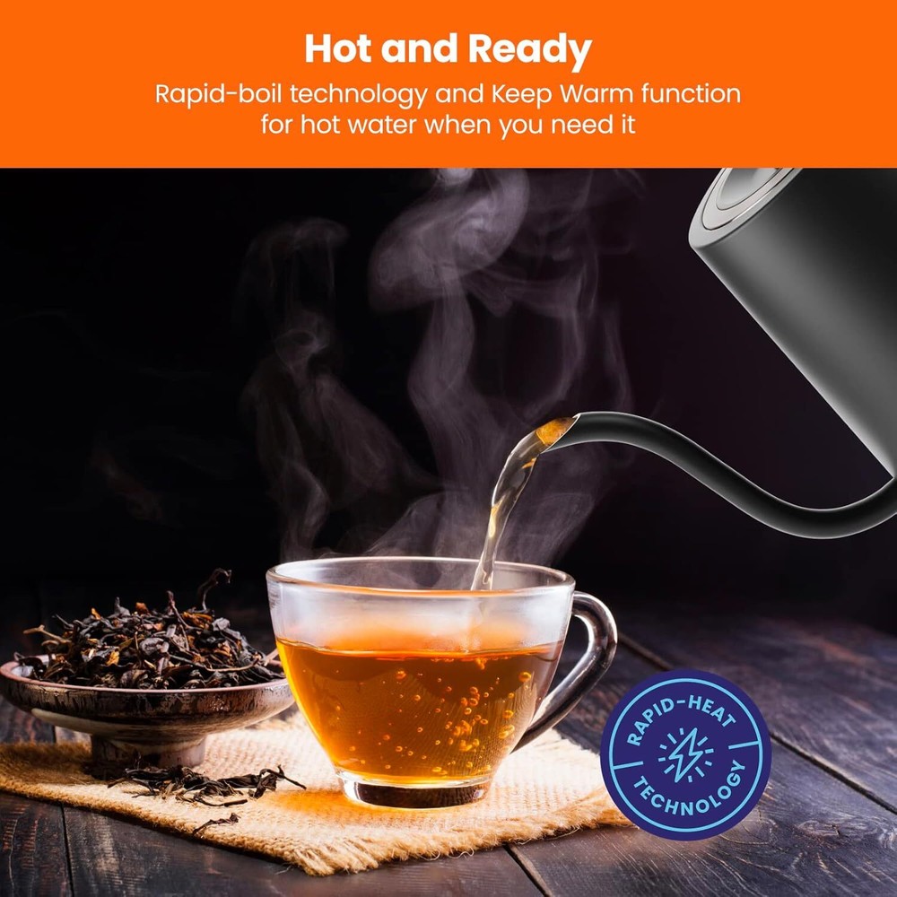 Chefman TrueTemp Precision Control Gooseneck Kettle, Internal Custom