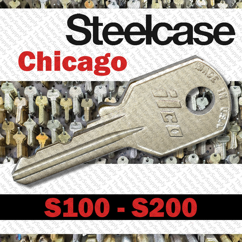 Steelcase Chicago Replacement Key Cut to Your Code S100 - S200