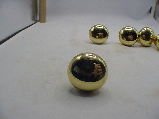 1-1/4" Solid Brass Spun turned knob desk small cabinet pull handle used