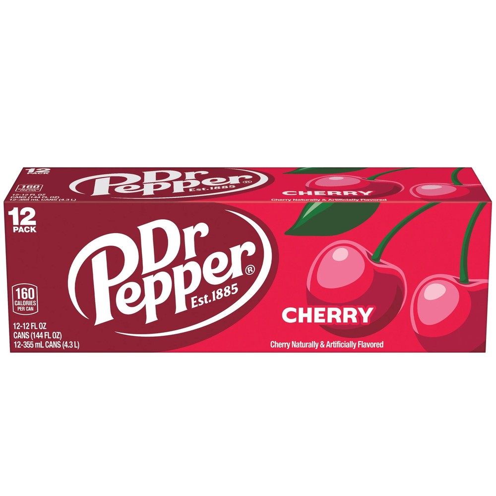 Dr Pepper Cherry Soda Pop 12 fl oz Cans 12-Pack