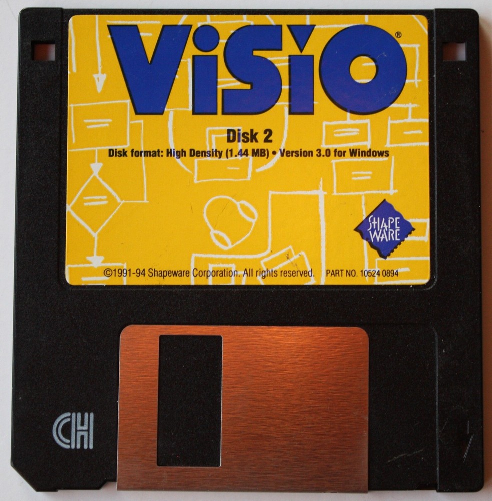 Visio Version 3.0 - Software 3.5” Floppy Disks For Windows