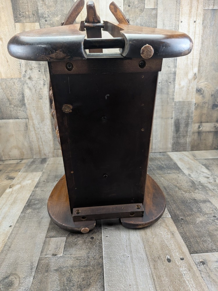 Vintage MCM Solid Wood Magazine Rack Holder Spindles