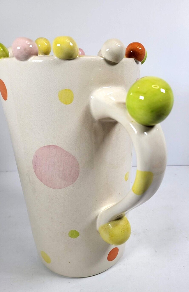 Home ETC Polka-Dot Whimsy Large Pitcher White Multi Colors 2006