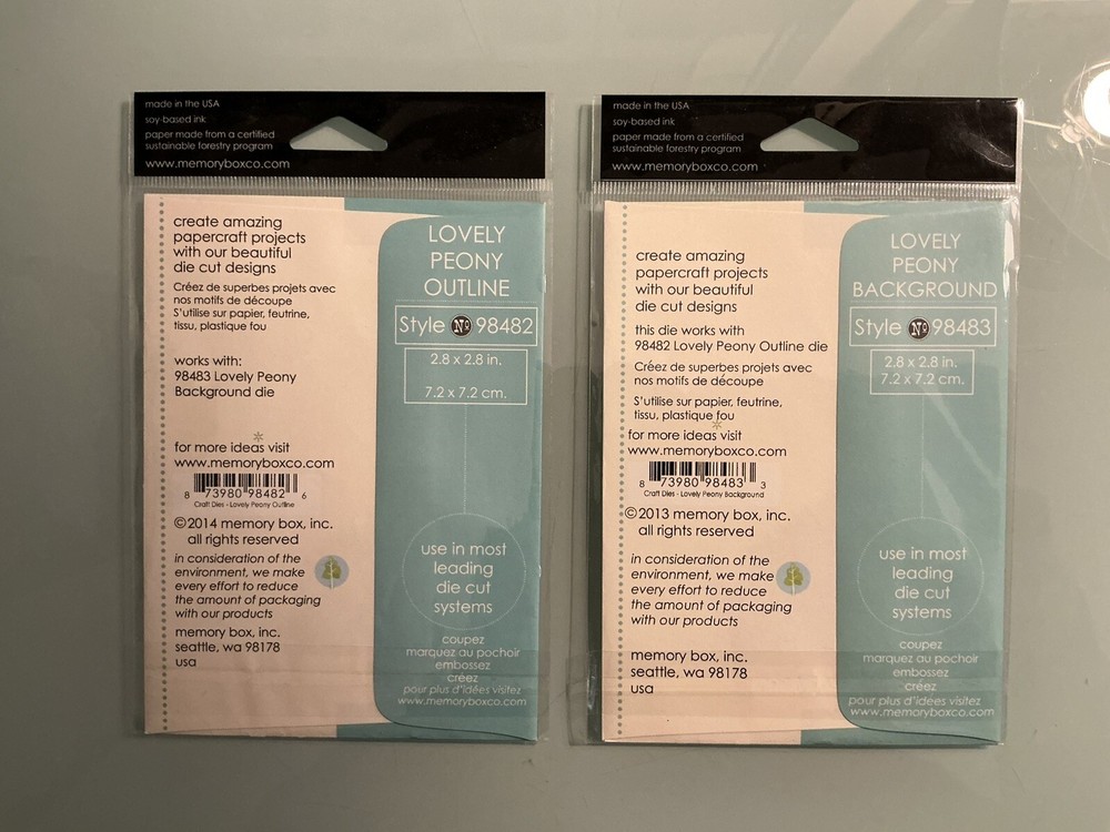 Memory Box “Lovely Peony” Outline & Background Cutting Dies Bundle (New)