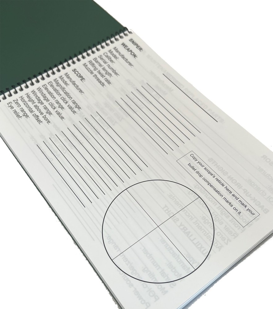 Modestone Snipers Logbook / Data Book Waterproof Notepad - Sniper Sharp Shooter