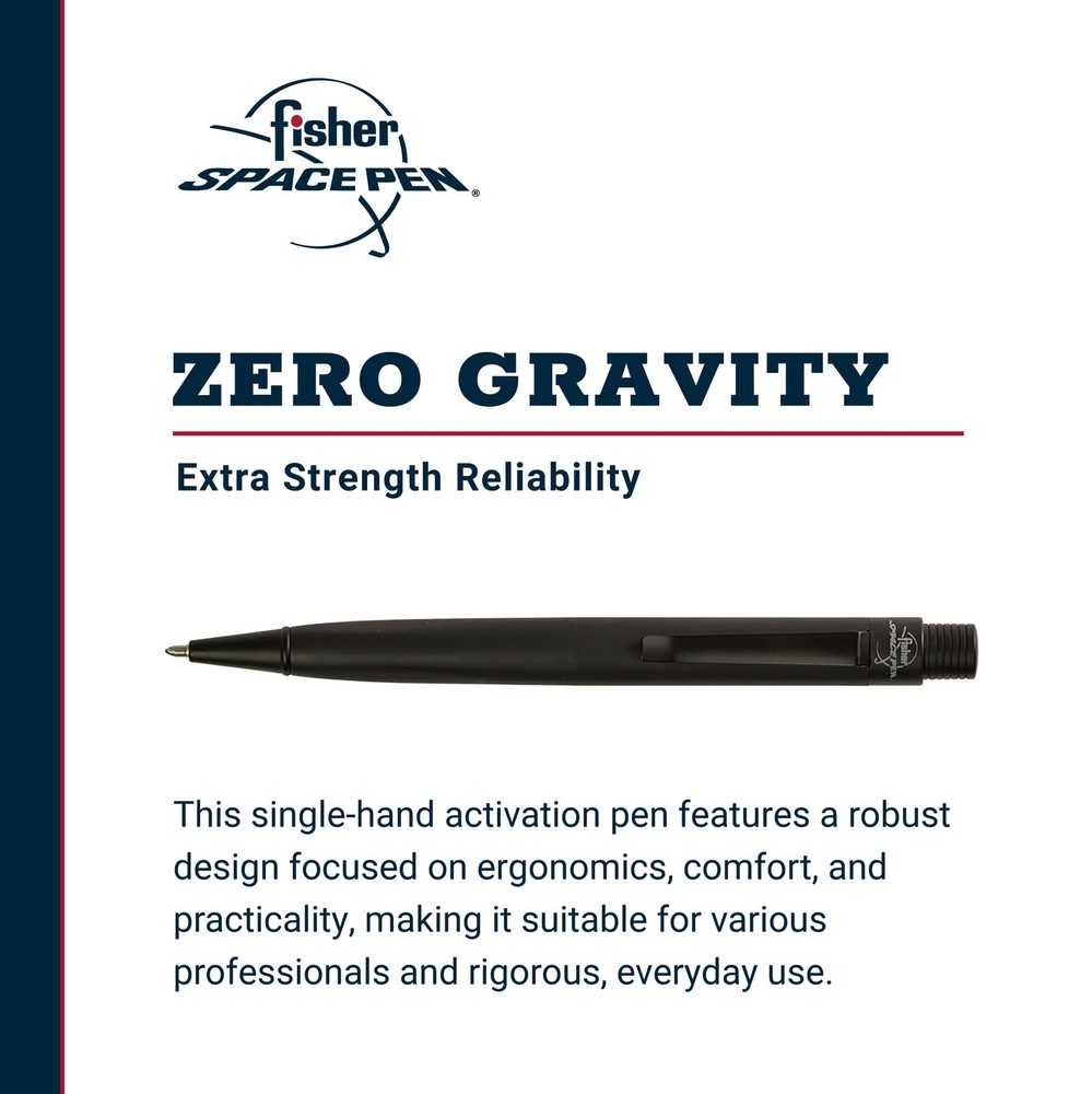 Fisher Zero Gravity Space Pen Matte Black Ballpoint Writes at Any Angle