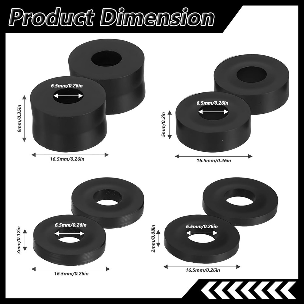 40PCS 4 Sizes Rubber Bushing, Round Rubber Spacer Assortment Kit, Spacers for...
