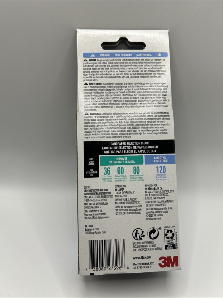 3M Power Sanding Belt 120-Grit 3" x 18"