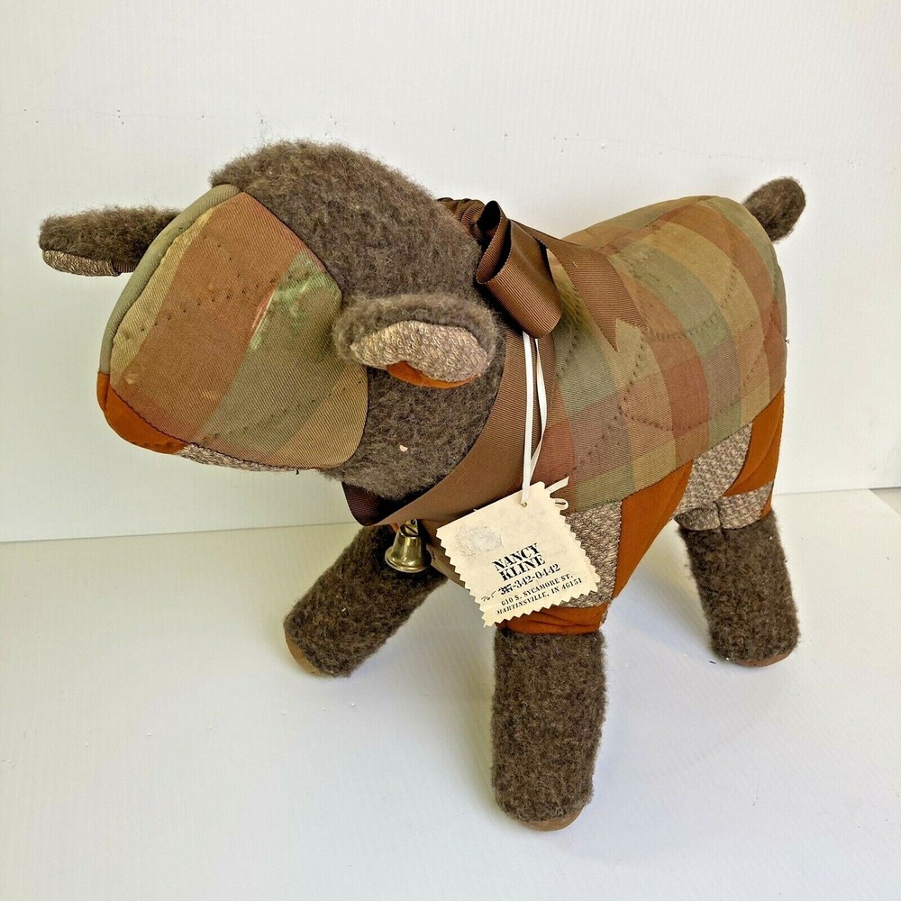 Nancy Kline Primitive Handmade Lamb- Created From Antique Buggy Blanket B5-19