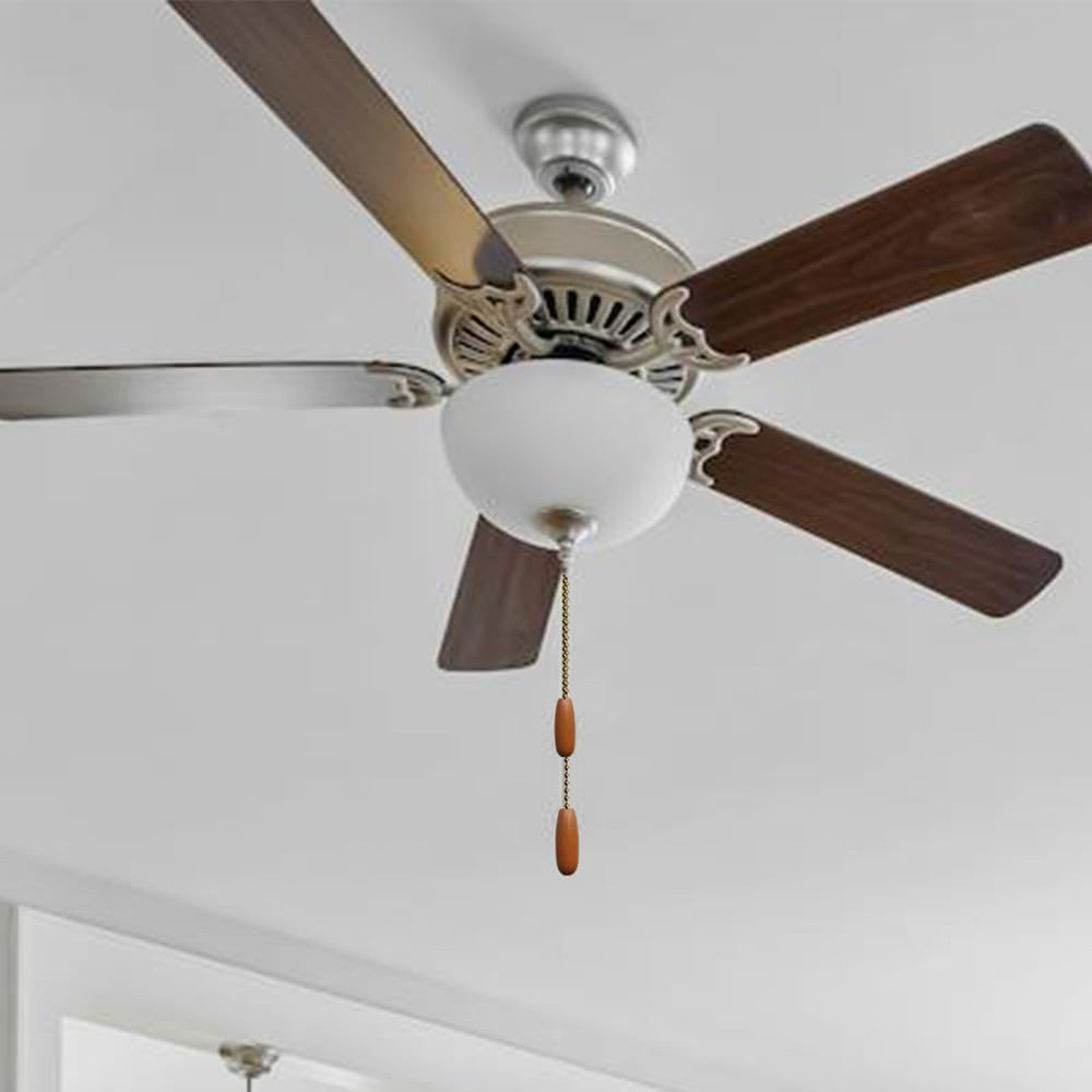 4 Pack Ceiling Fan Pull Chains 12-Inch Beaded Ball Chains Wooden Decorative Pend