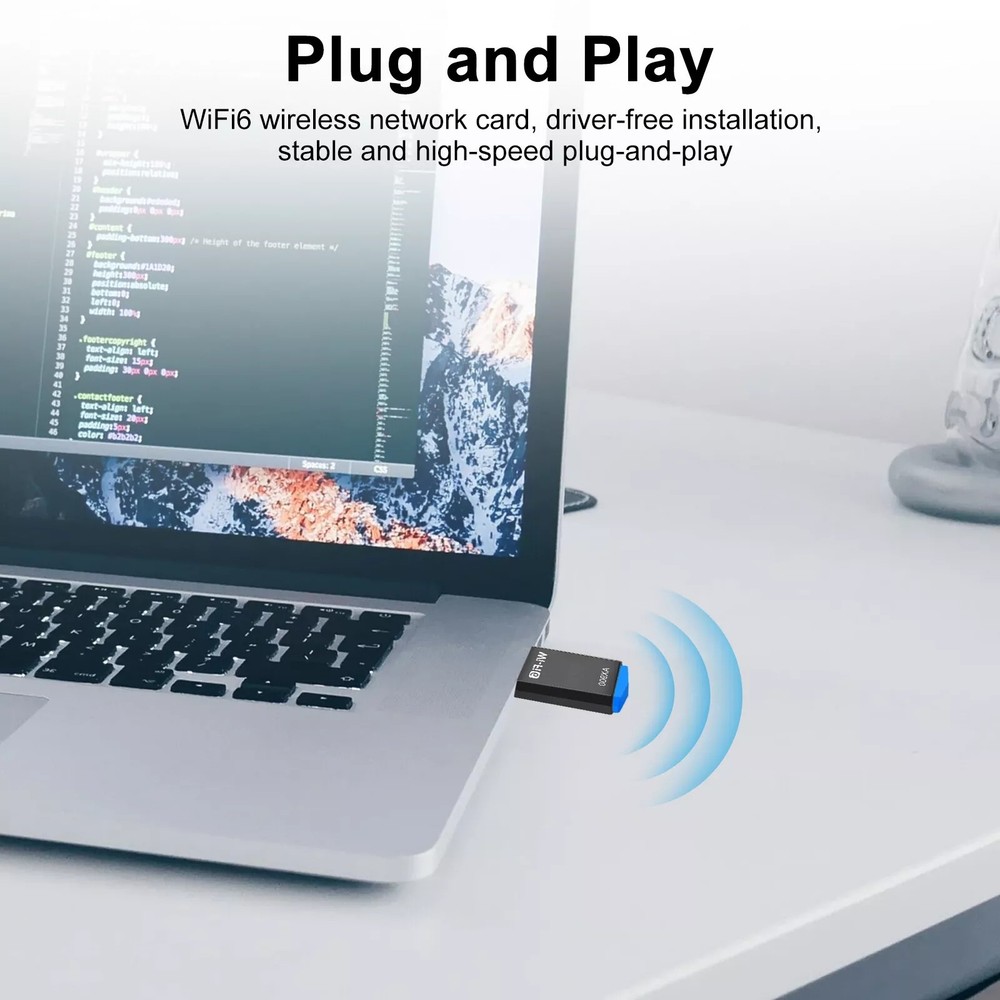 900Mbps 2.4/5Ghz WiFi 6 USB Adapter Mutiple Data Encryption Modes IEEE 802.11