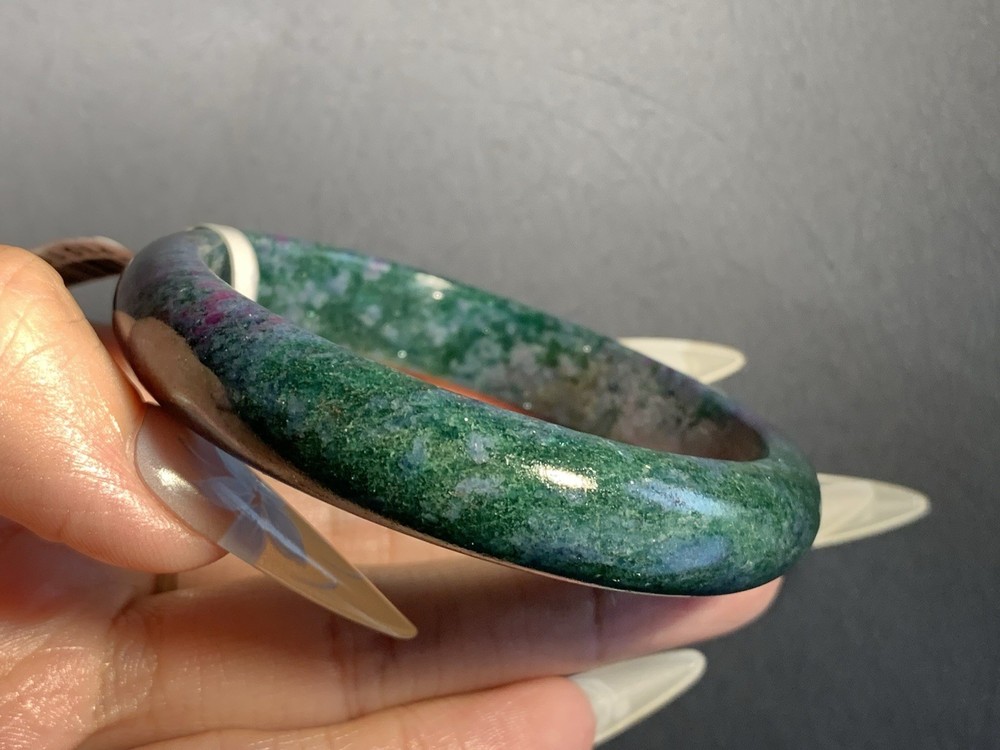 58.5mm Natural High Grade Ruby Zoisite Bangle/Crystal Gem Bangle