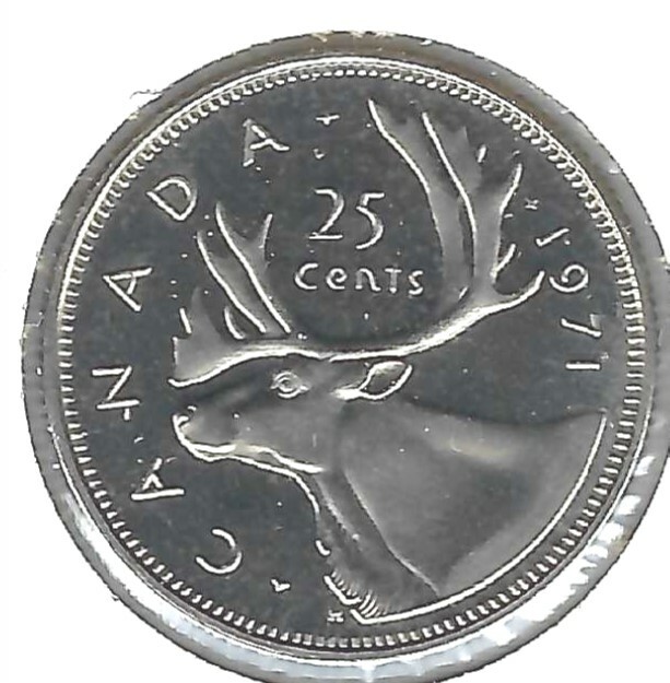 1971 Canadian Proof Like Twenty Five Cent Coin!!