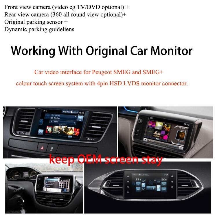 For Peugeot 308 2014 Smeg System Reverse Rear View Camera Interface Kit Improved