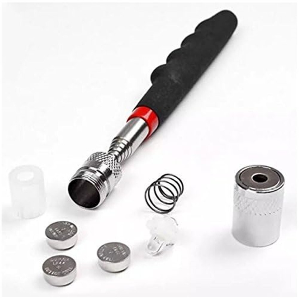 Pack of 2 Extendable 31" Magnetic Pickup Tool, LED Light, Telescoping Handle