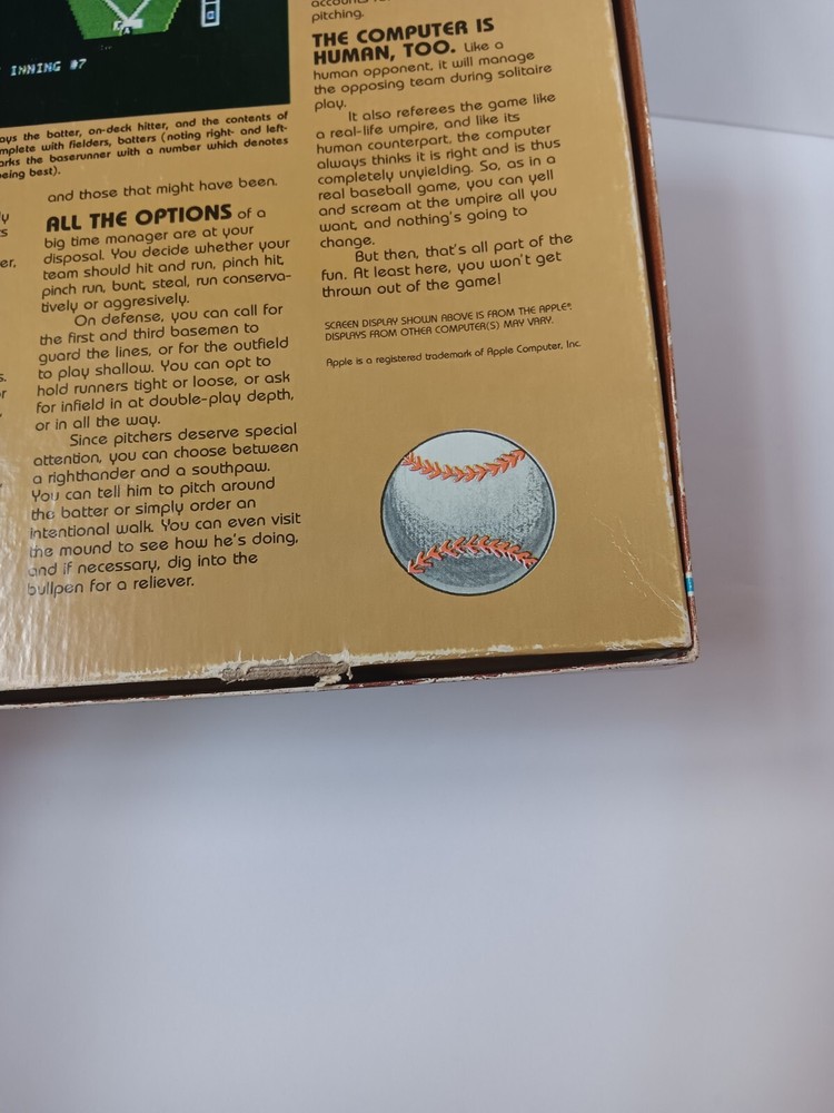 Computer Baseball Commodore 64 Mini Strategic Solutions Box Only - Damage, AS IS