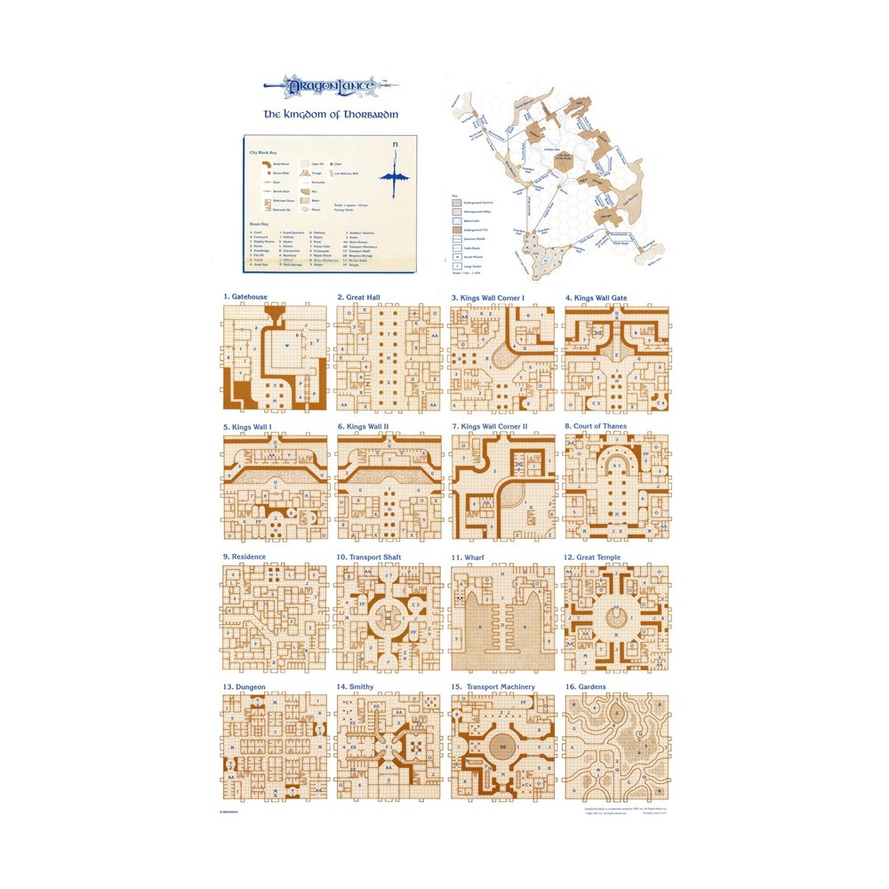 TSR Dragonlance Dragons of Desolation - Map Only! VG