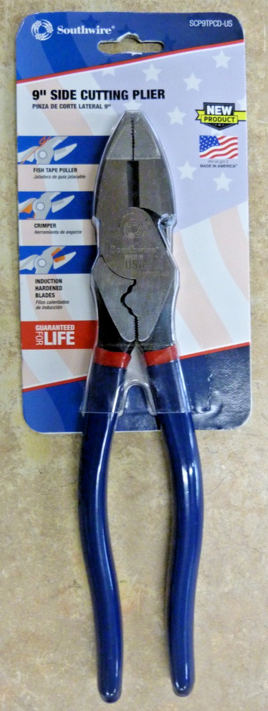 Southwire SCP9TPCD-US 9" High-Leverage Side Cutting Pliers Tape Puller & Crimper