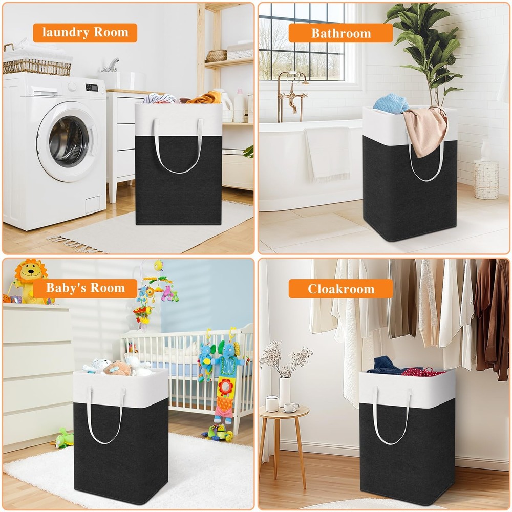 laundry basket 3-Pack, laundry hamper, Hamper with handles, collapsible laund...